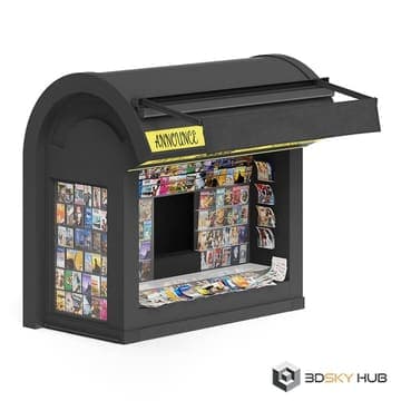 Newspaper kiosk — CGAxis 3D model for 3ds Max