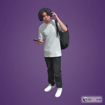 Posed asian man casual standing 041 — Humano 3D 3D model for 3ds Max