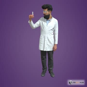 Posed arab man lab medical humano 068 — Humano 3D 3D model for 3ds Max