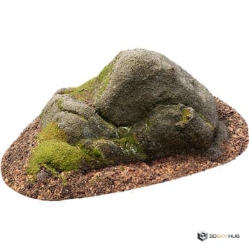 Mossy Forest Boulder — Quixel 3D model for 3ds Max