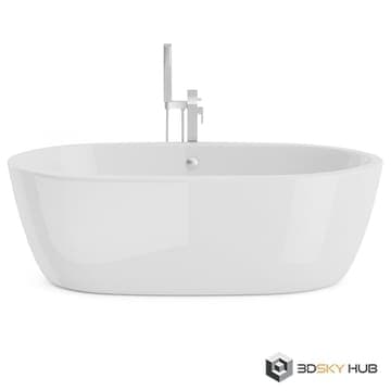 Large rounded bathtube — CGAxis 3D model
